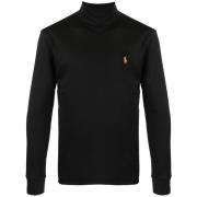 Katoenen rolkraag trui Ralph Lauren , Black , Heren