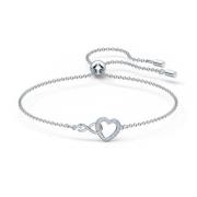 Infinity Hart Armband, Rhodium Geplateerd Swarovski , Gray , Dames