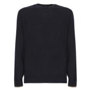 Blauwe Wol Crewneck Sweater Peserico , Blue , Heren