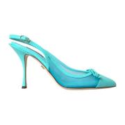 Turquoise Kitten Heel Slingback Pumps Dolce & Gabbana , Blue , Dames