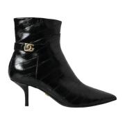 Zwarte Lakleren Enkellaarzen Dolce & Gabbana , Black , Dames