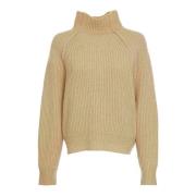 Wollen Coltrui Sweater Relaxte Pasvorm Drykorn , Beige , Dames