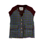 Bordeaux Tweed Oversized Vest Essentiel Antwerp , Multicolor , Dames