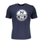 Klassieke Logo Print Blauw Katoenen T-shirt North Sails , Blue , Heren