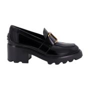 Zwarte leren loafers elegante stijl Tod's , Black , Dames