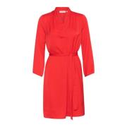 Rode V-hals Jurk Dutoiw Stijl InWear , Red , Dames