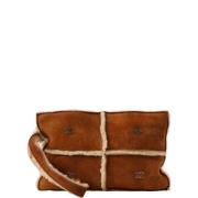 Pre-owned Fabric clutches Chanel Vintage , Brown , Dames