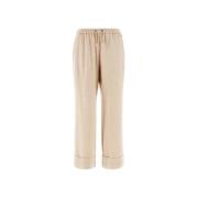 Flanellen broek met elastische taille Herno , Beige , Dames