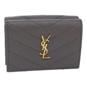 Pre-owned Leather wallets Yves Saint Laurent Vintage , Gray , Dames