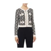 Korte Cardigan Sweater Elisabetta Franchi , Black , Dames