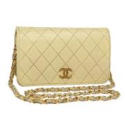 Pre-owned Leather chanel-bags Chanel Vintage , Beige , Dames