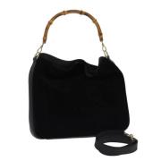 Pre-owned Suede handbags Gucci Vintage , Black , Dames