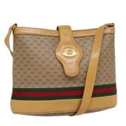 Pre-owned Canvas shoulder-bags Gucci Vintage , Beige , Dames