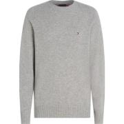 Grijze Lamswol Crew Neck Sweater Tommy Hilfiger , Gray , Heren