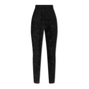 Leggings met verborgen ritsen aan de zoom Balmain , Black , Dames