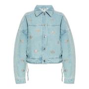 Denim shirt met glinsterende pailletten Adidas Originals , Blue , Dame...