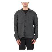 Wollen overshirt met knoopsluiting Mauro Grifoni , Gray , Heren