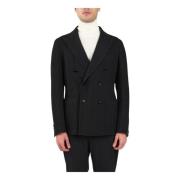 Jersey gebreide blazer Tagliatore , Black , Heren