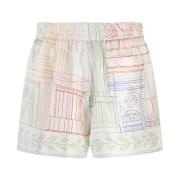 MultiColour Tennis Play Silk Shorts Casablanca , Multicolor , Dames