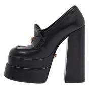 Pre-owned Leather heels Versace Pre-owned , Black , Dames