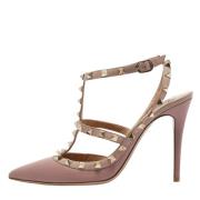 Pre-owned Leather heels Valentino Vintage , Beige , Dames