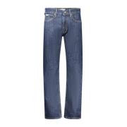 Blauwe Katoenen Straight Fit Jeans Guess , Blue , Heren