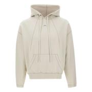 Lichtbeige Katoenen Jersey Hoodie Trui A-Cold-Wall , Beige , Heren