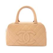 Pre-owned Leather chanel-bags Chanel Vintage , Beige , Dames