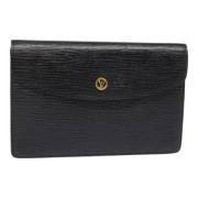 Pre-owned Leather clutches Louis Vuitton Vintage , Black , Dames