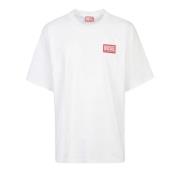 Witte T-Boxt Katoenen T-shirt met Logo Diesel , White , Heren