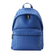 Pre-owned Leather backpacks Bottega Veneta Vintage , Blue , Dames