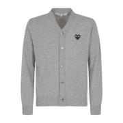 Grijze Sweater met Gouden Embleem Comme des Garçons Play , Gray , Here...