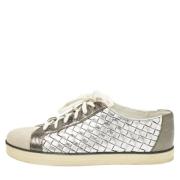 Pre-owned Leather sneakers Bottega Veneta Vintage , Gray , Dames