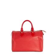 Pre-owned Leather handbags Louis Vuitton Vintage , Red , Dames