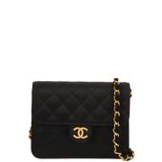 Pre-owned Satin chanel-bags Chanel Vintage , Black , Dames