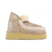 Grijze Mini Eskimo Platform Laarzen Mou , Gray , Dames