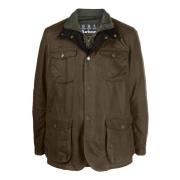 Bruine gewaxte jas met logo borduurwerk Barbour , Brown , Heren