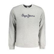 Katoenen sweatshirt met geborduurd logo Pepe Jeans , Gray , Heren