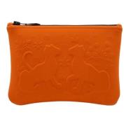 Pre-owned Canvas clutches Hermès Vintage , Orange , Dames