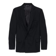 Navy Blauw Wol Blazer Jas Costumein , Blue , Heren