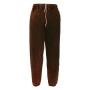 Elastische taille bedrukte katoenen broek Aries , Brown , Heren