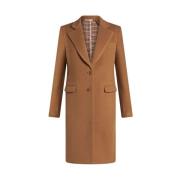 Bruine Wollen Jas met Peak Revers Etro , Brown , Dames