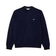 Blauwe Sweater Klassiek Logo Ontwerp Lacoste , Blue , Heren