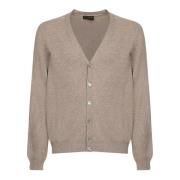 Beige Cardigan Sweater Aw24 Dell'oglio , Beige , Heren