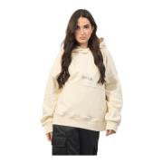 Witte hoodie met voor- en achterprint Disclaimer , White , Dames