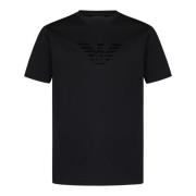 Zwart Crewneck Logo T-shirt Emporio Armani , Black , Heren