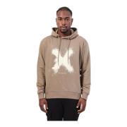 Beige hoodie met contrastlogo print Richmond , Beige , Heren