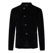 Zwarte Corduroy Blazer Aw24 Emporio Armani , Black , Heren