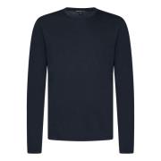 Blauwe Satijn-Touch Katoenen Longsleeve T-Shirt James Perse , Blue , H...