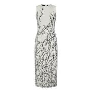 Witte Doorn Takken Midi Jurk Alexander McQueen , White , Dames